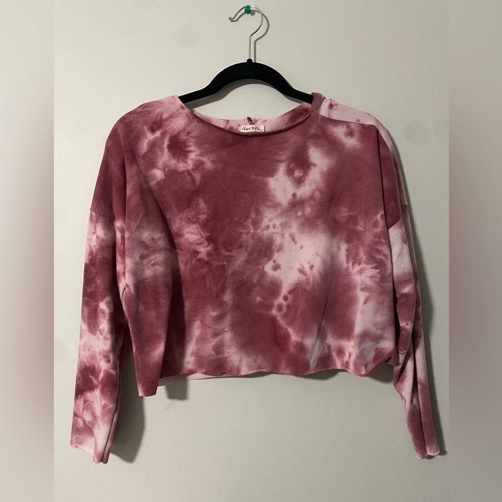 Hearts & Hips Tie Dye Cropped Long Sleeve